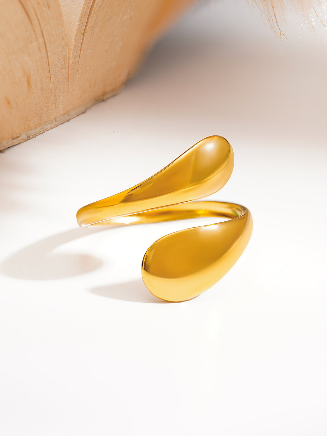 Demi Fine 18K Gold Plated Stainless steel Melted Muse Open Ring Length - Adjustable