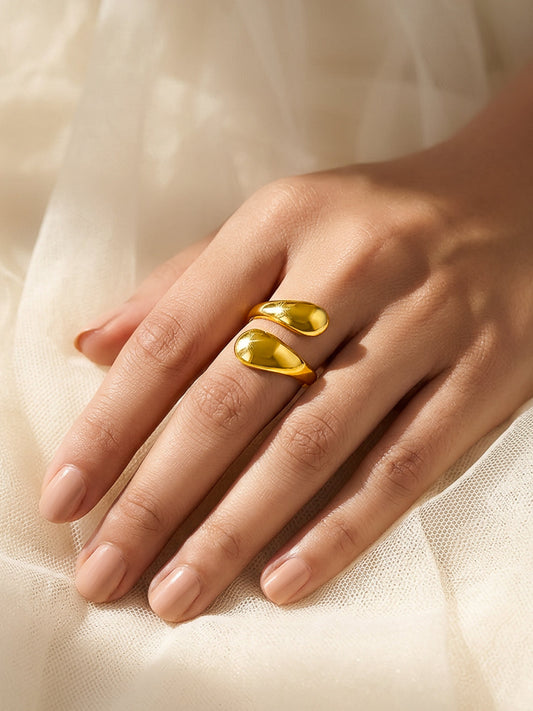 Demi Fine 18K Gold Plated Stainless steel Melted Muse Open Ring Length - Adjustable