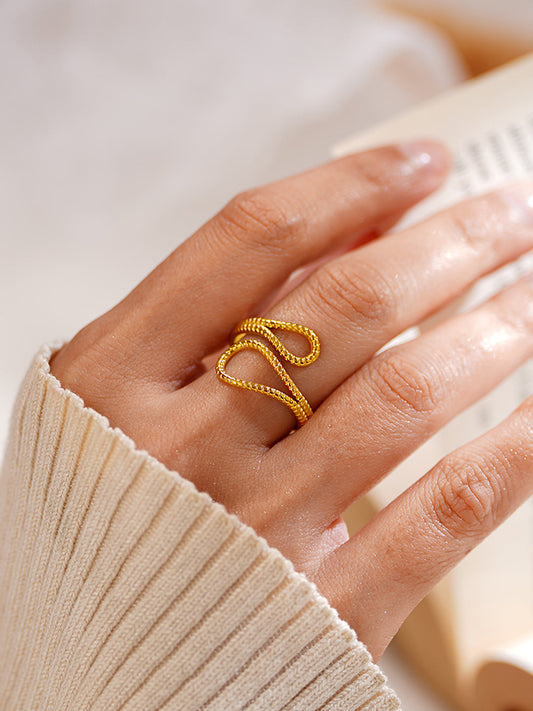 Demi Fine 18K Gold Plated Stainless steel Endless Glow Curve Ring Length - Adjustable