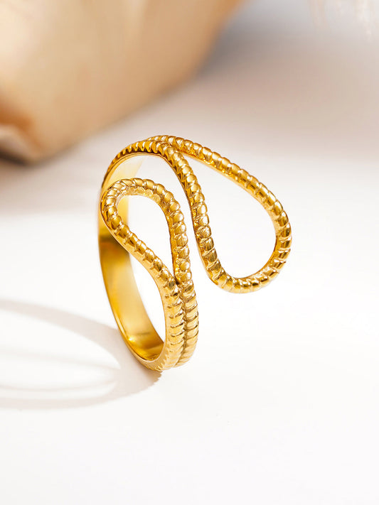 Demi Fine 18K Gold Plated Stainless steel Endless Glow Curve Ring Length - Adjustable