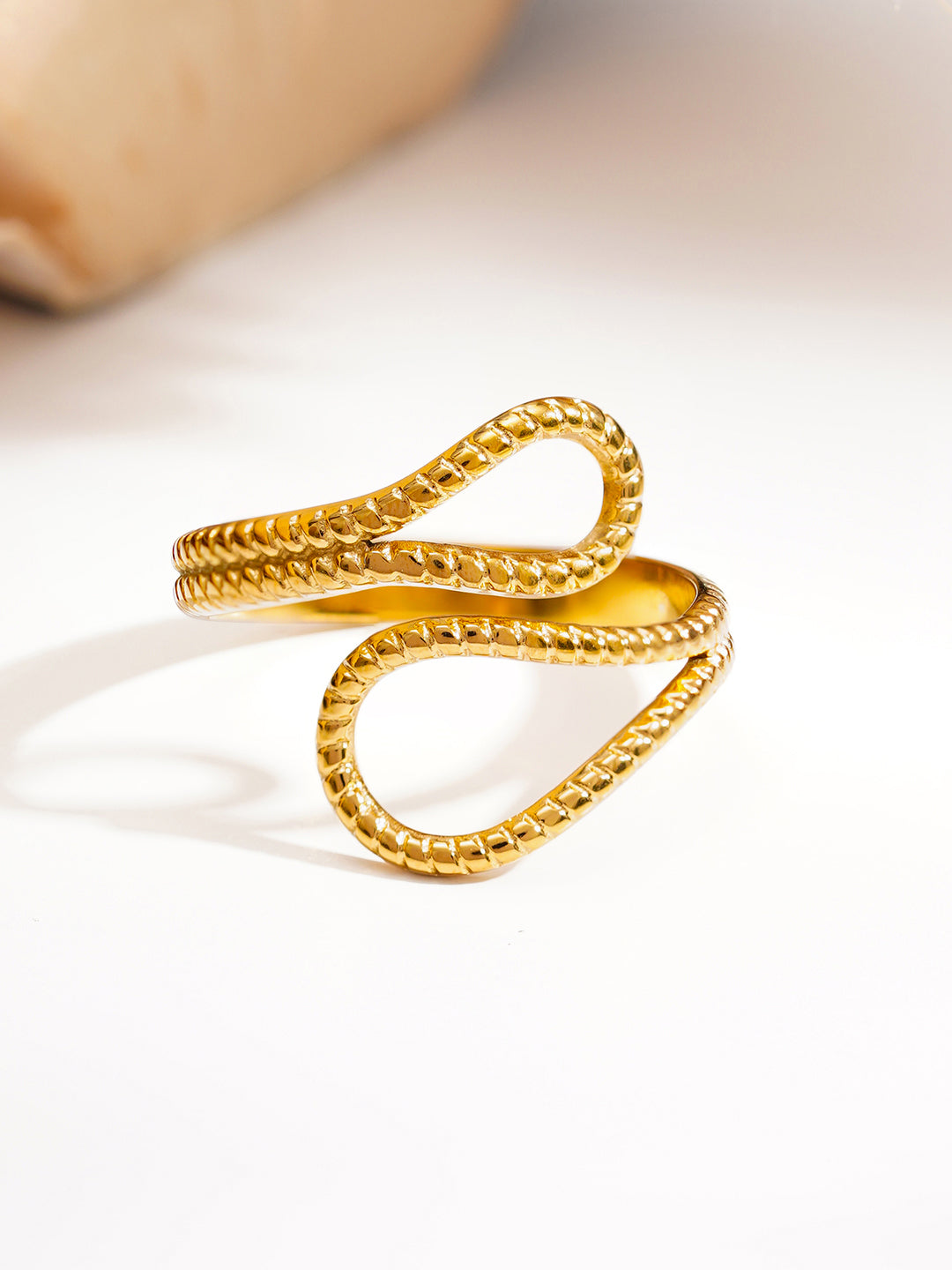 Demi Fine 18K Gold Plated Stainless steel Endless Glow Curve Ring Length - Adjustable