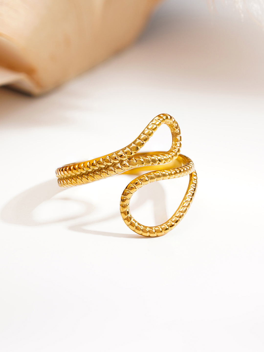Demi Fine 18K Gold Plated Stainless steel Endless Glow Curve Ring Length - Adjustable