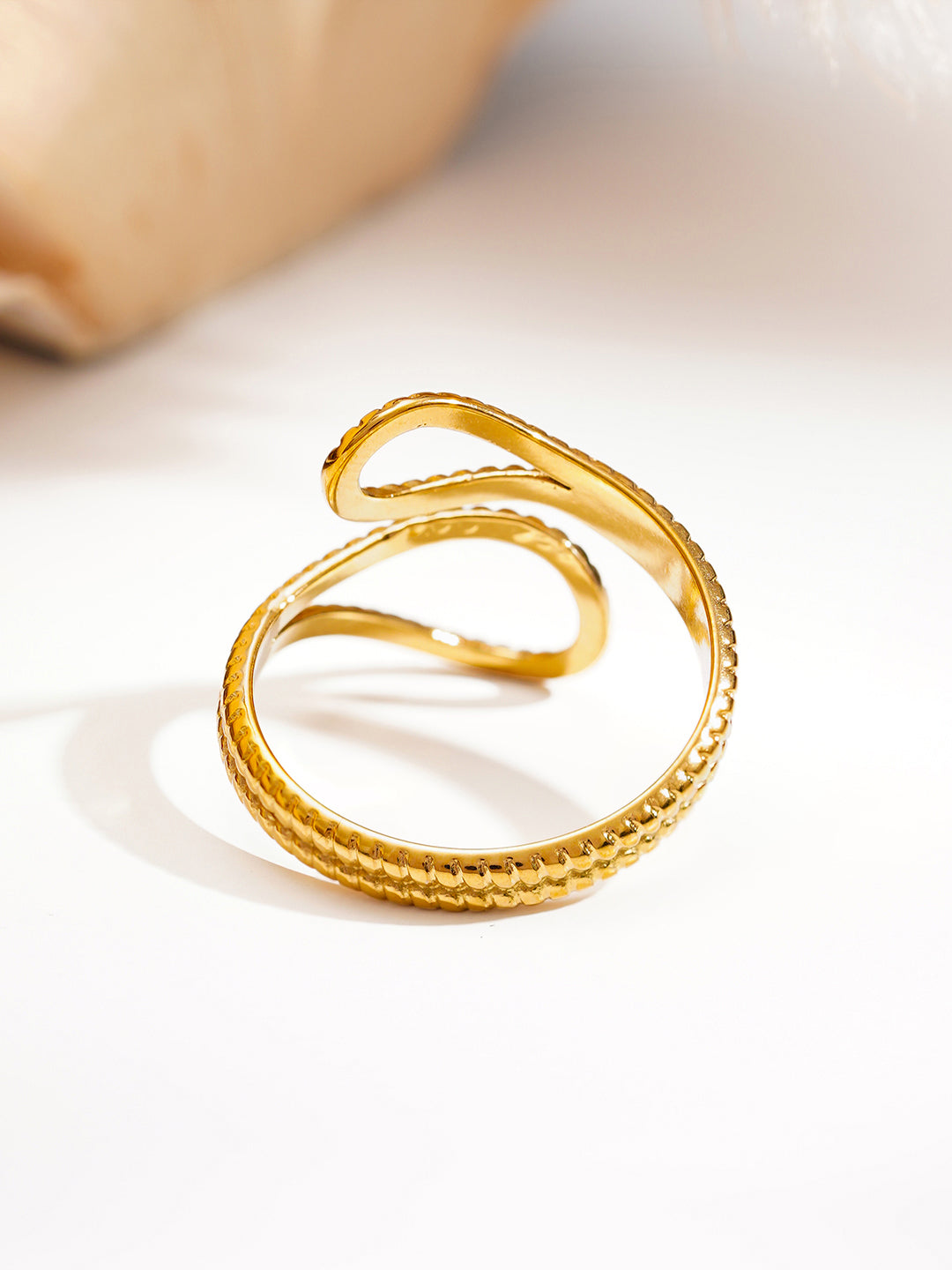 Demi Fine 18K Gold Plated Stainless steel Endless Glow Curve Ring Length - Adjustable