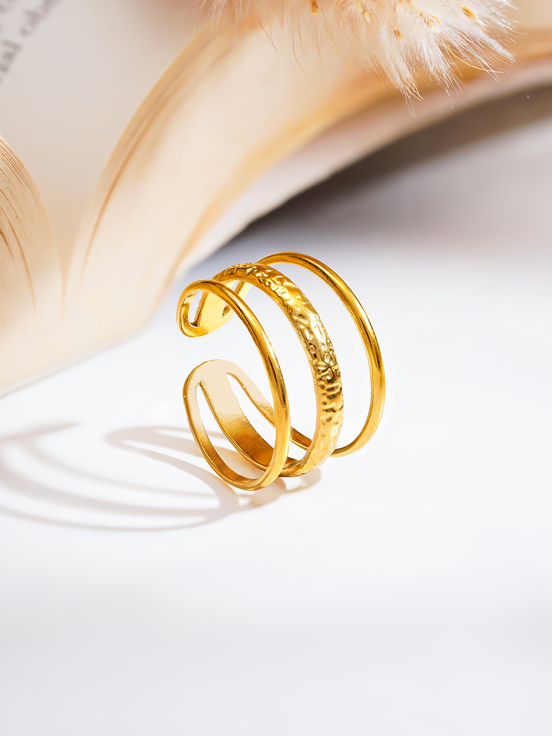 Demi Fine 18K Gold Plated Stainless steel Everyday Glow Gold Ring Length - Adjustable