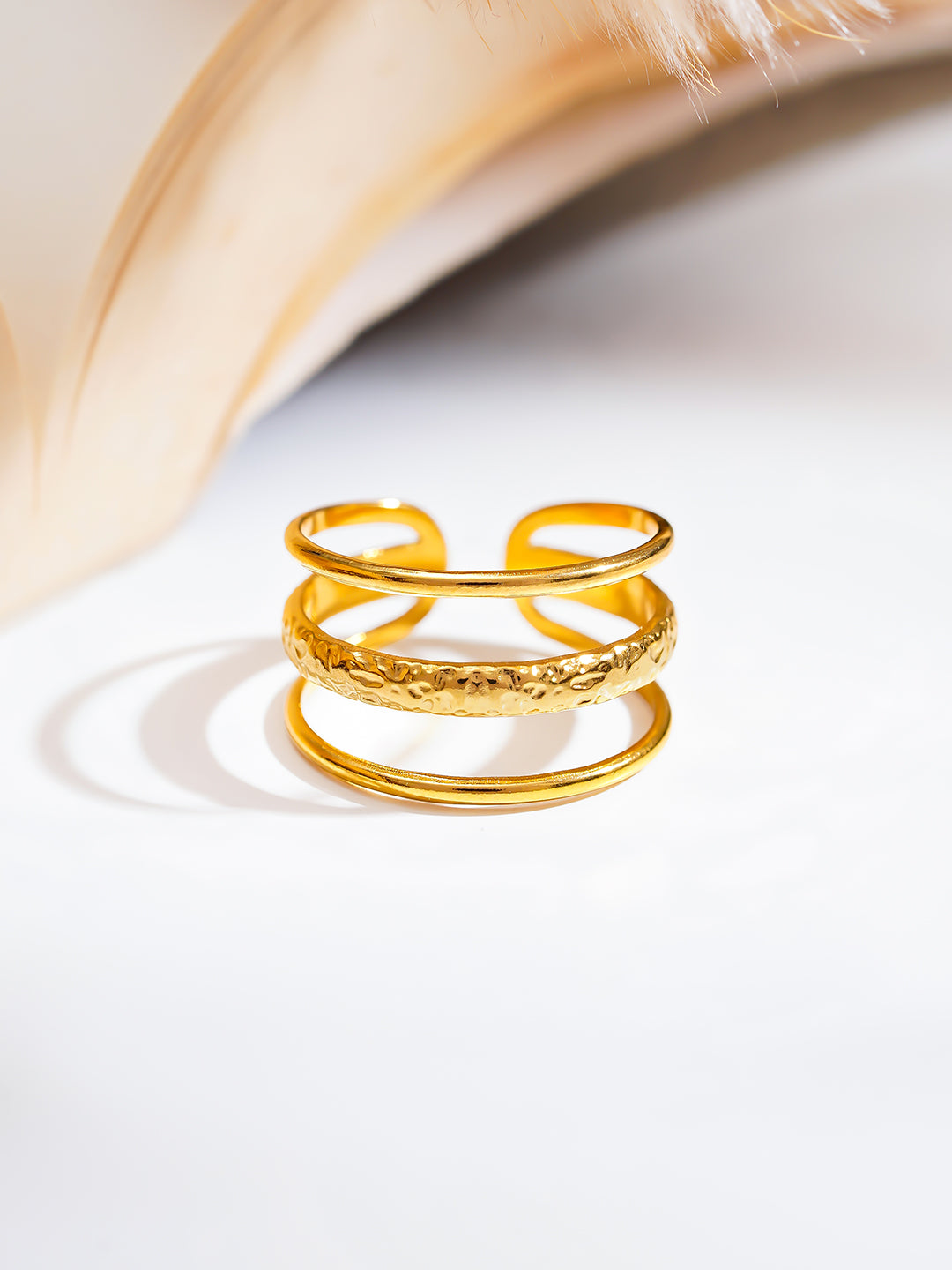Demi Fine 18K Gold Plated Stainless steel Everyday Glow Gold Ring Length - Adjustable