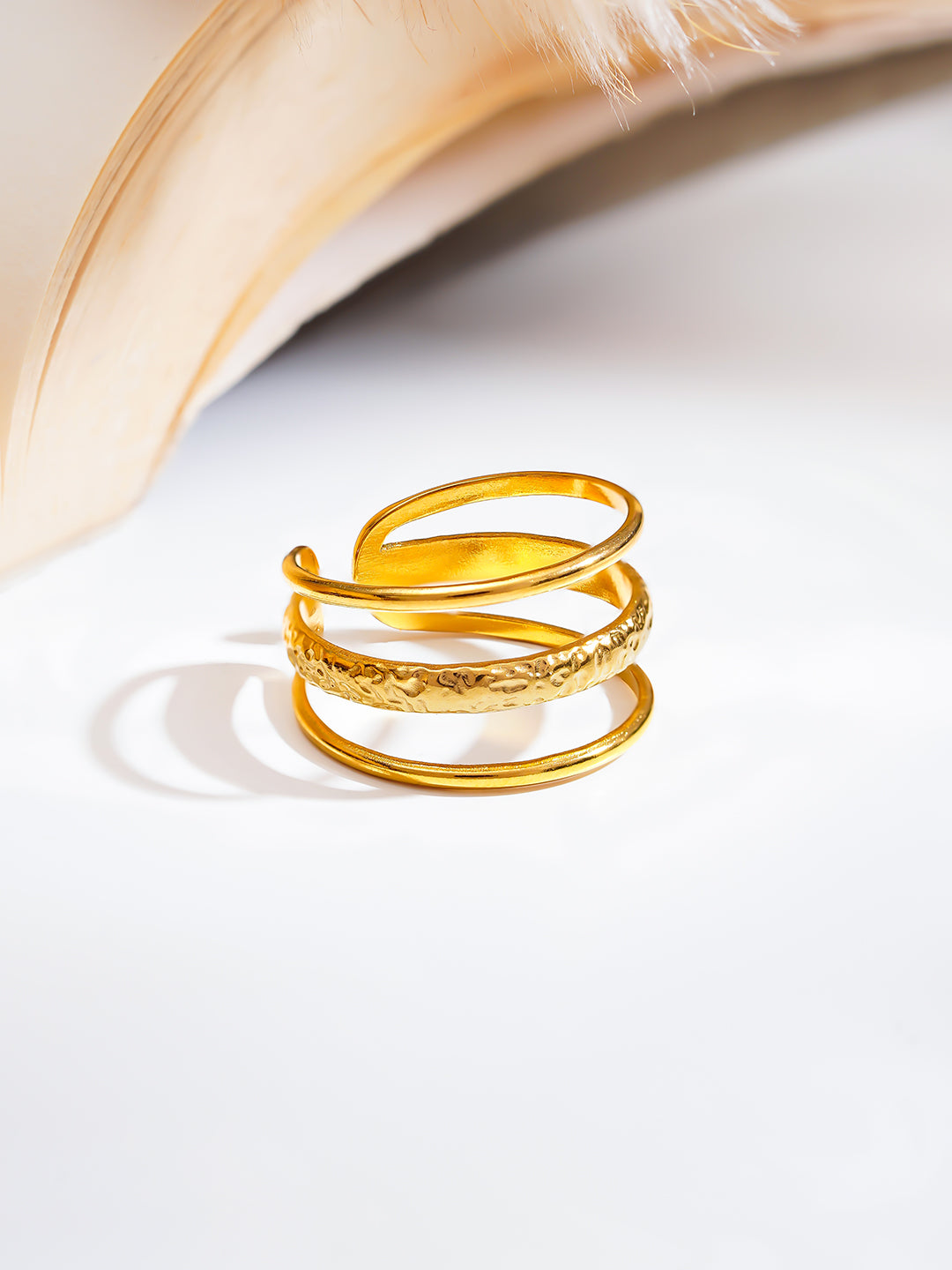 Demi Fine 18K Gold Plated Stainless steel Everyday Glow Gold Ring Length - Adjustable