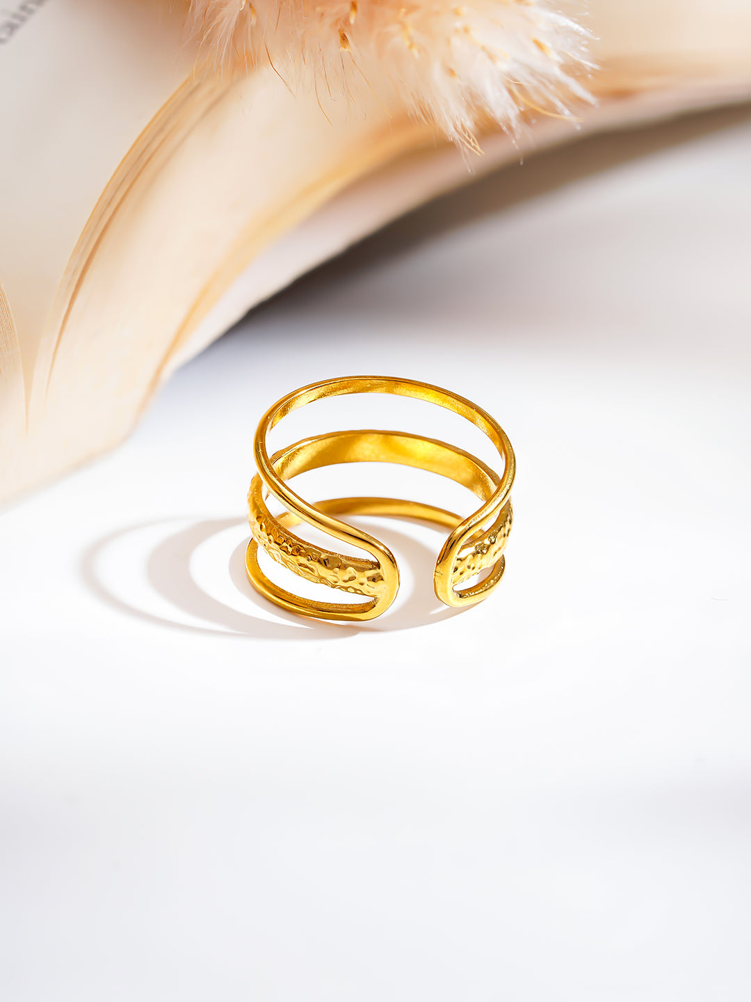 Demi Fine 18K Gold Plated Stainless steel Everyday Glow Gold Ring Length - Adjustable