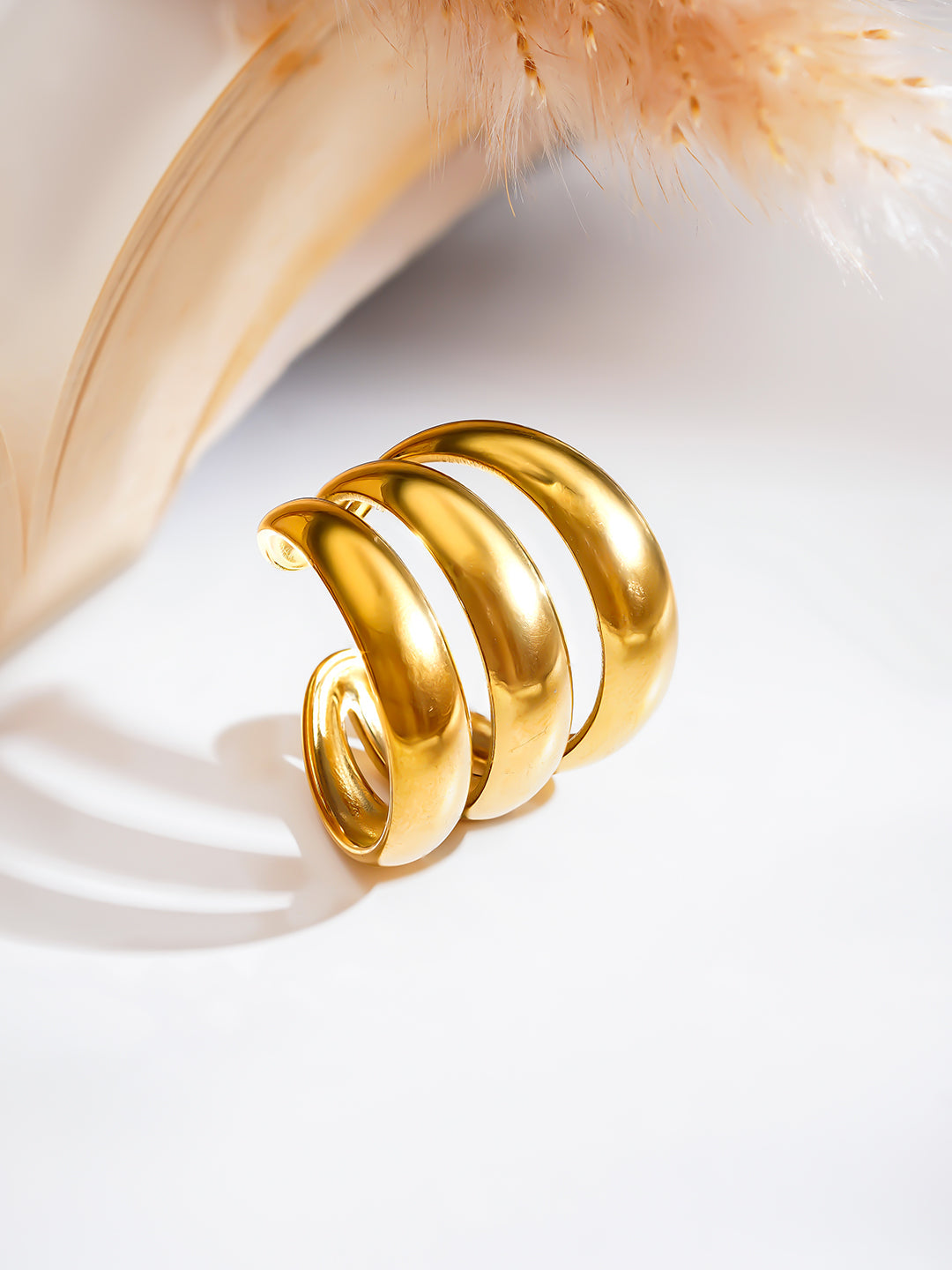 Demi Fine 18K Gold Plated Stainless steel Power Glow Statement Ring Length - Adjustable