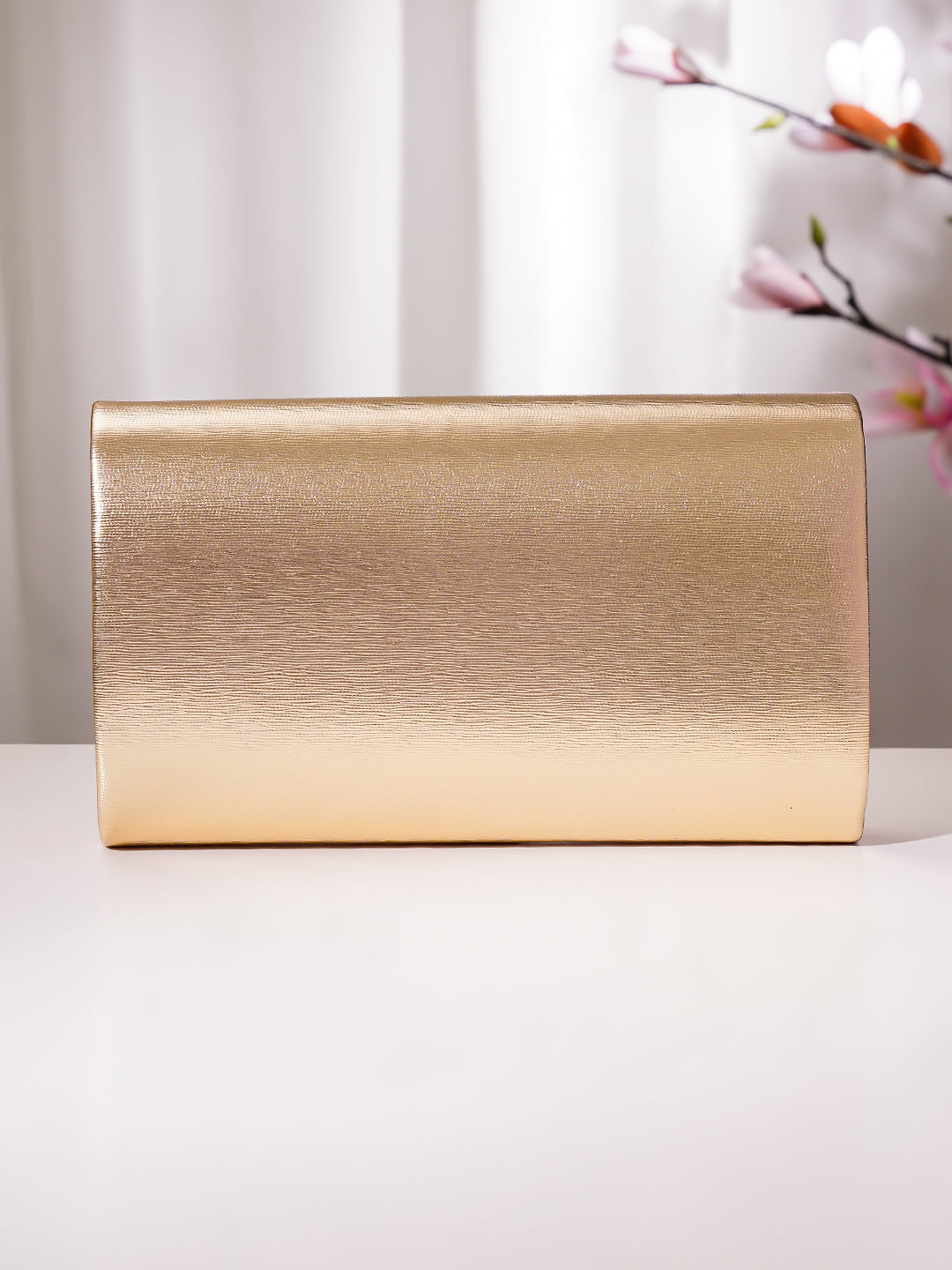 【Rubans】 Gold Metallic Envelope Clutch Handbag｜ゴールド メタリック エンベロープ クラッチ ハンドバッグ