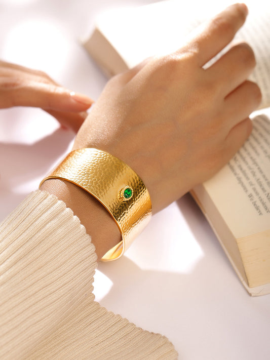 Textured Cuff Bracelet Gold Bracelet Gold