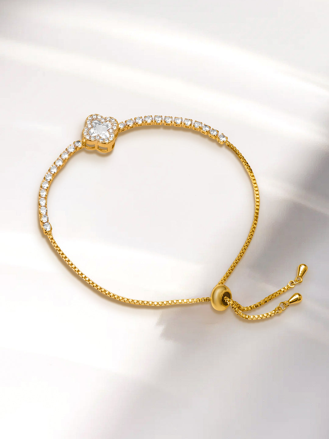 American Diamond Zirconia Studded Adjustable Bracelet フリーサイズ