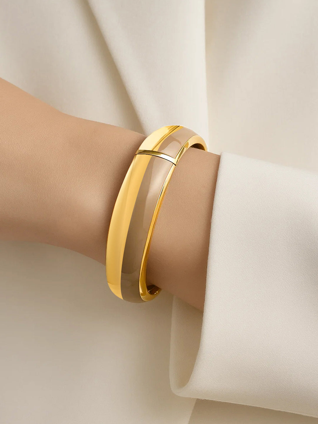 Dual-Toned Nude Beige Bracelet フリーサイズ