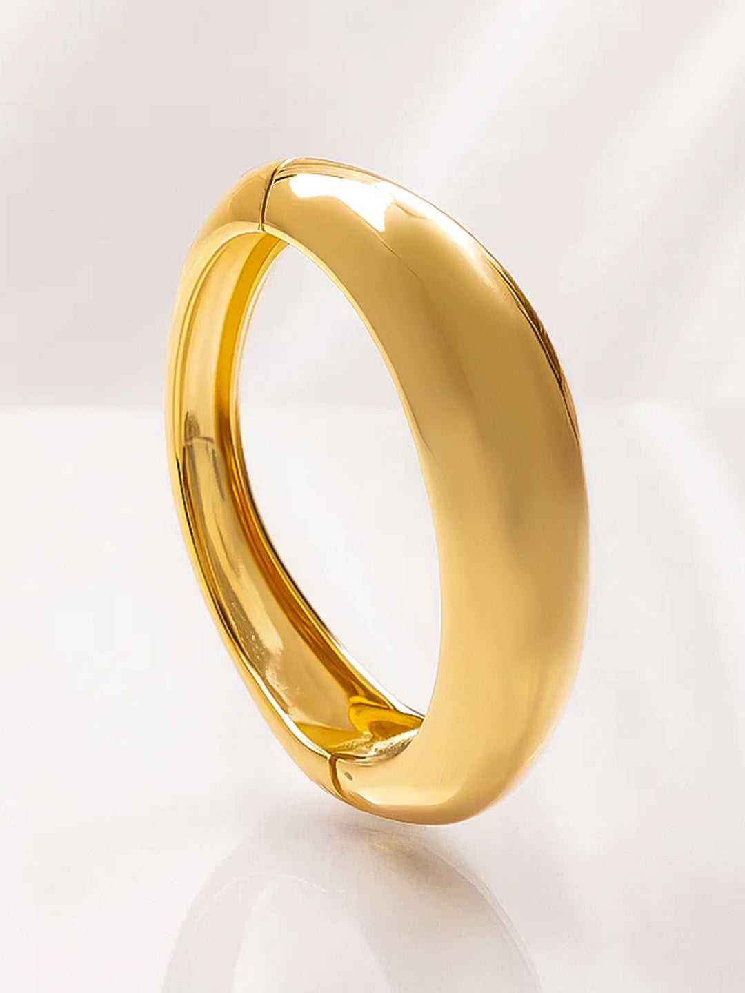 【Rubans】 Polished Dome-Design Gold Bracelet｜ポリッシュ ドームデザイン ゴールド バングルブレスレット