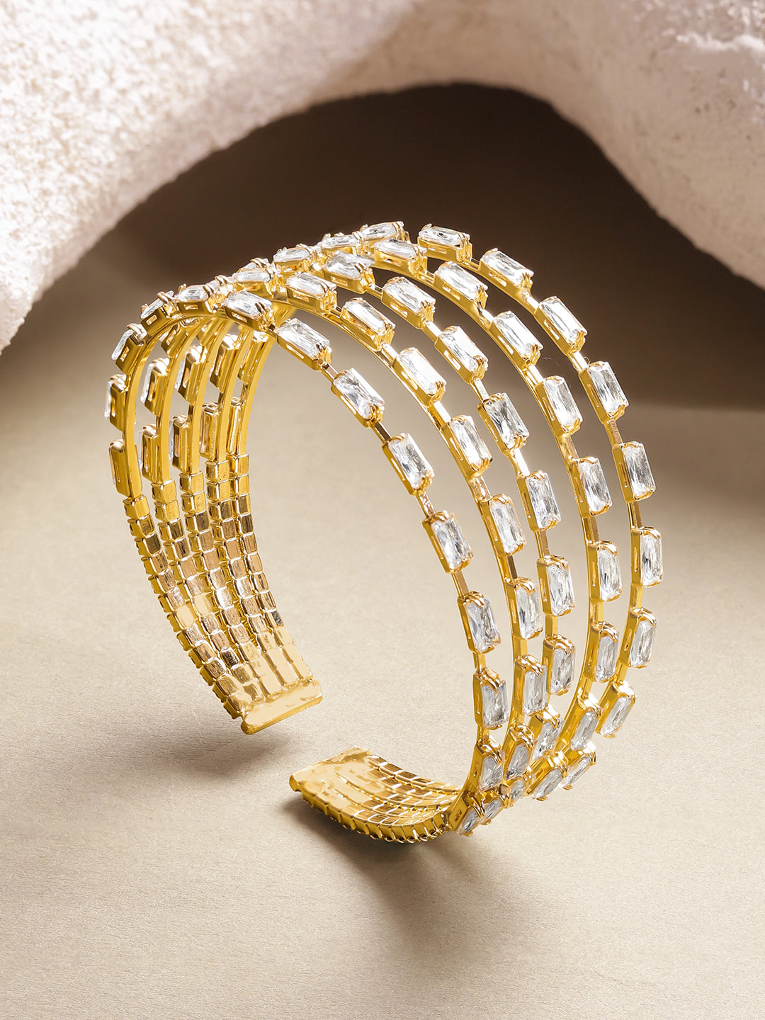 Chunky Crystal Cuff Bracelet フリーサイズ