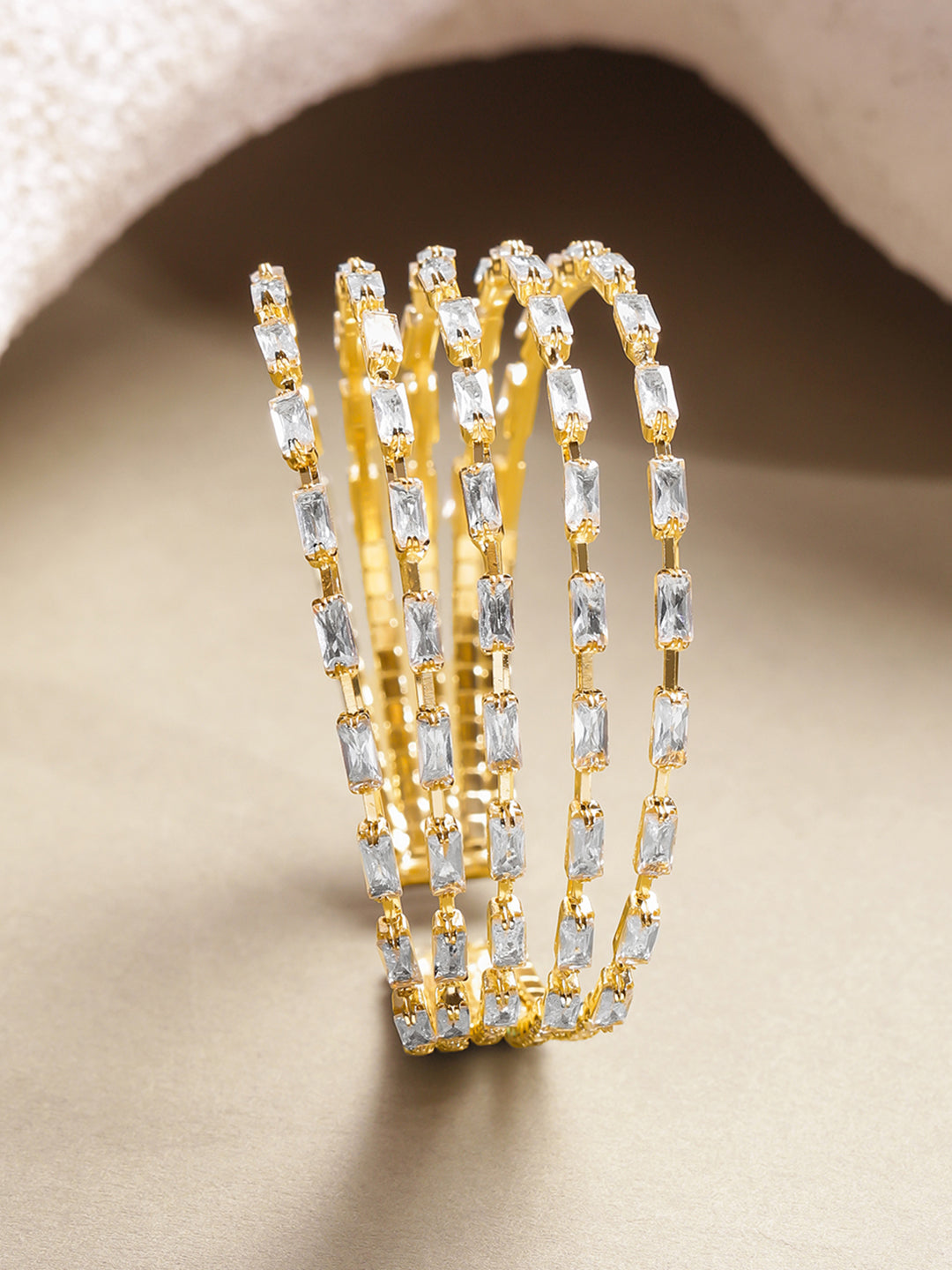 Chunky Crystal Cuff Bracelet フリーサイズ