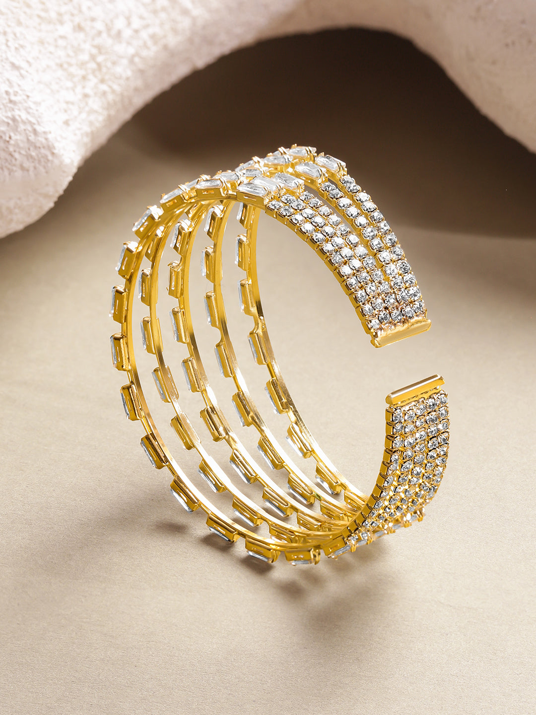 Chunky Crystal Cuff Bracelet フリーサイズ