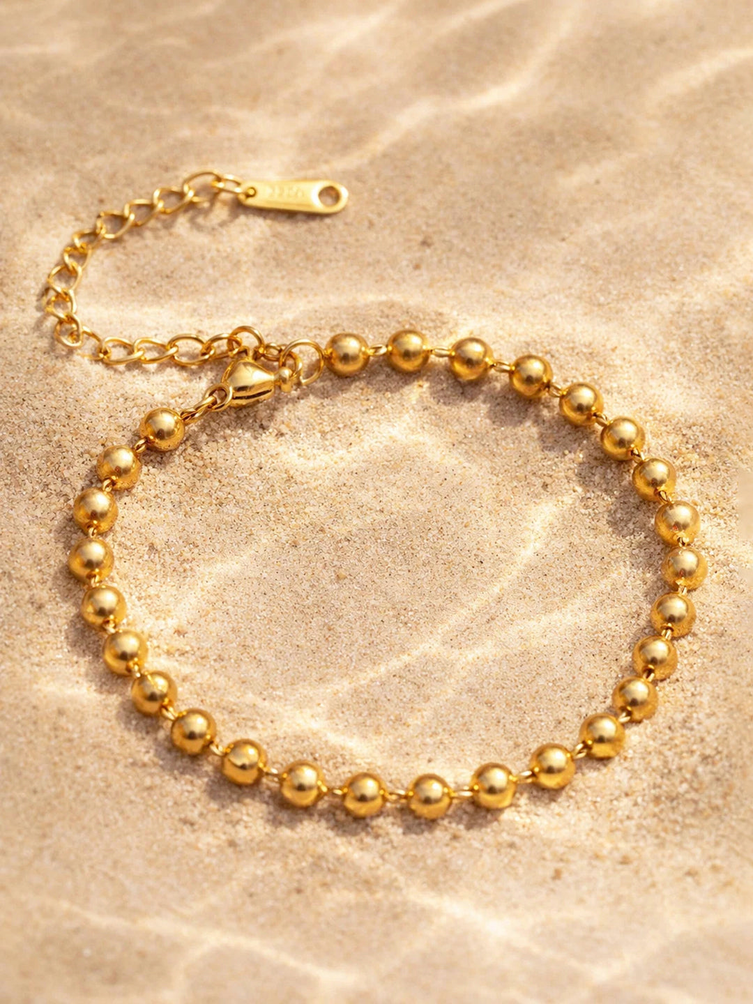 Demi Fine 18K Gold Plated Stainless steel Beaded Chain Bracelet Length - 16.5 cm
