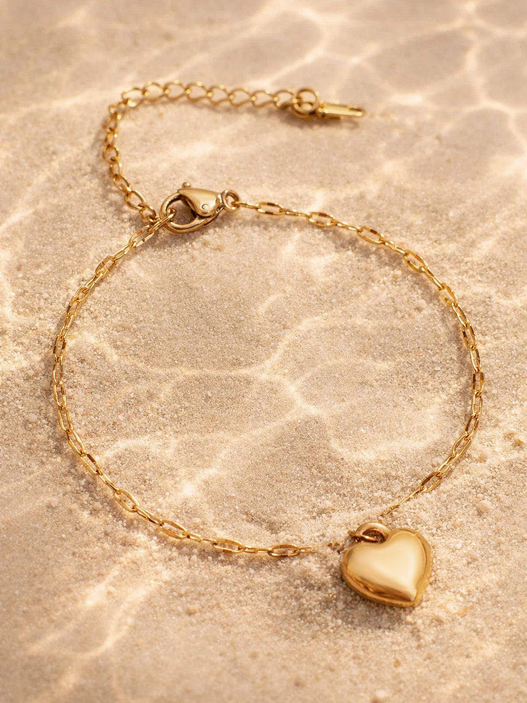 Demi Fine 18K Gold Plated Stainless steel Heart Twisted Chain Bracelet Length - 15 cm