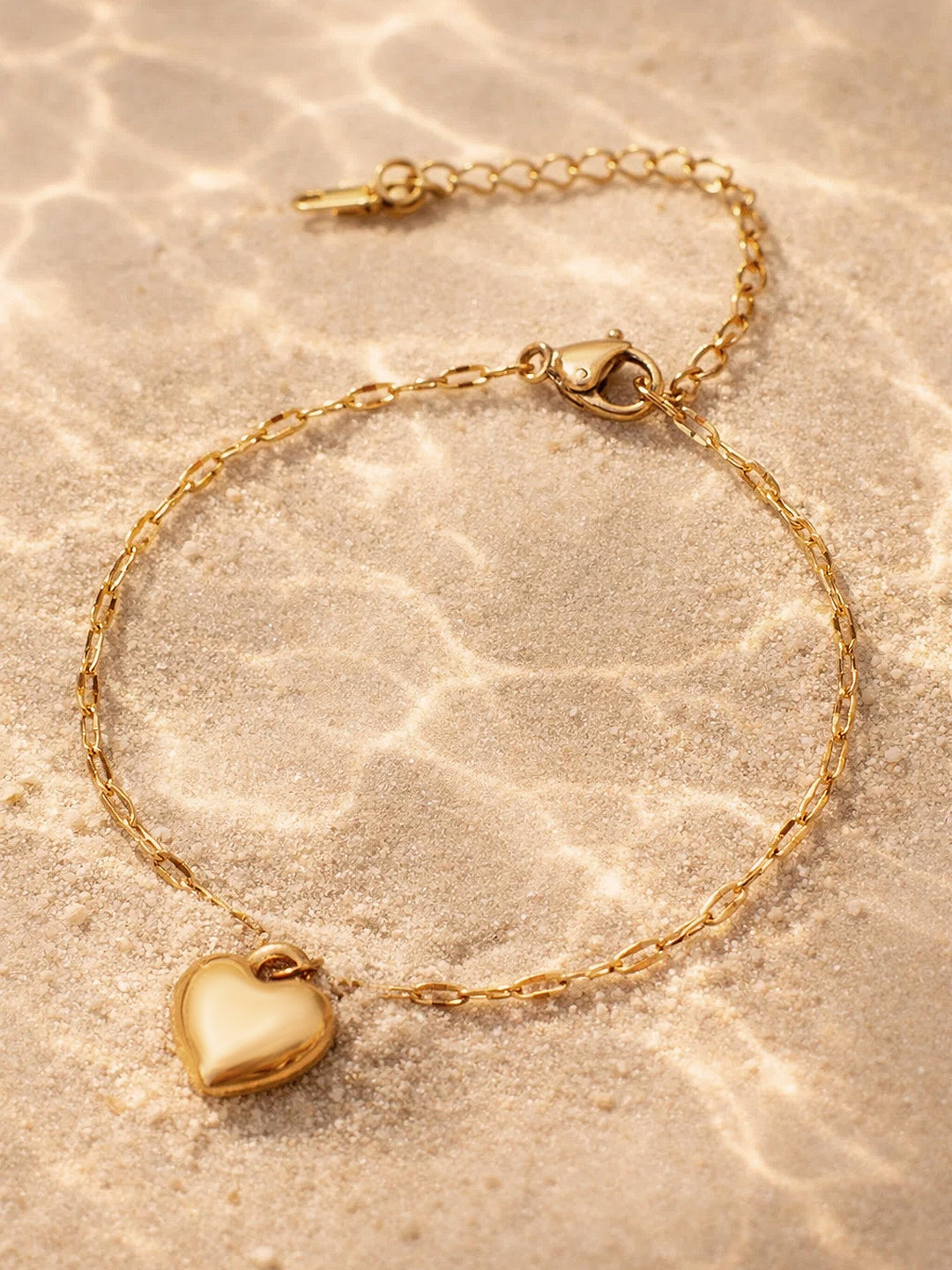 Demi Fine 18K Gold Plated Stainless steel Heart Twisted Chain Bracelet Length - 15 cm