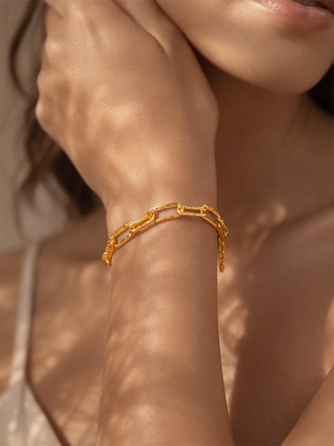 Demi Fine 18K Gold Plated Stainless steel Link Chain Statement Bracelet Length - 15.5 cm