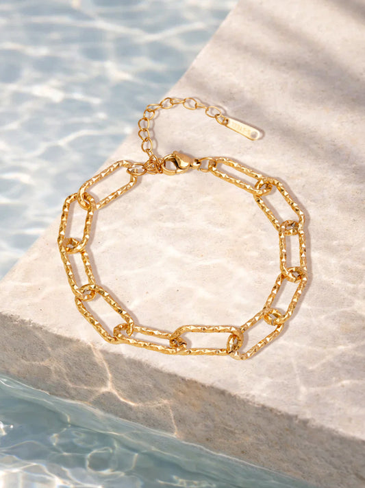 Demi Fine 18K Gold Plated Stainless steel Link Chain Statement Bracelet Length - 15.5 cm