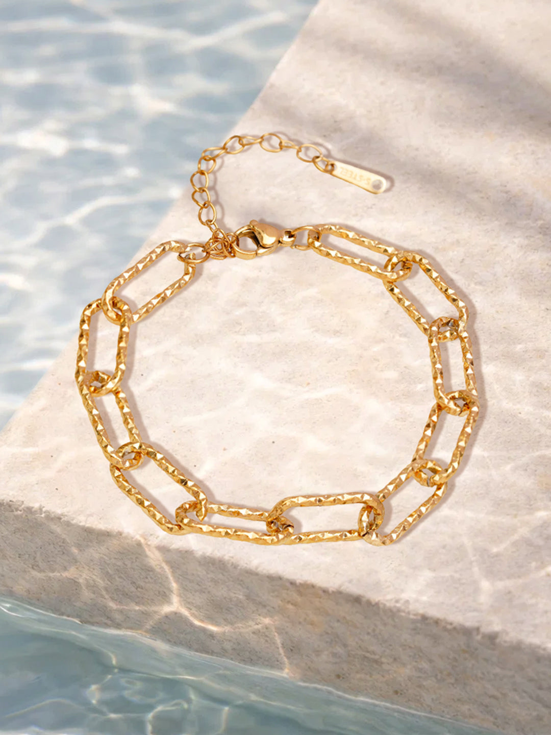 Demi Fine 18K Gold Plated Stainless steel Link Chain Statement Bracelet Length - 15.5 cm