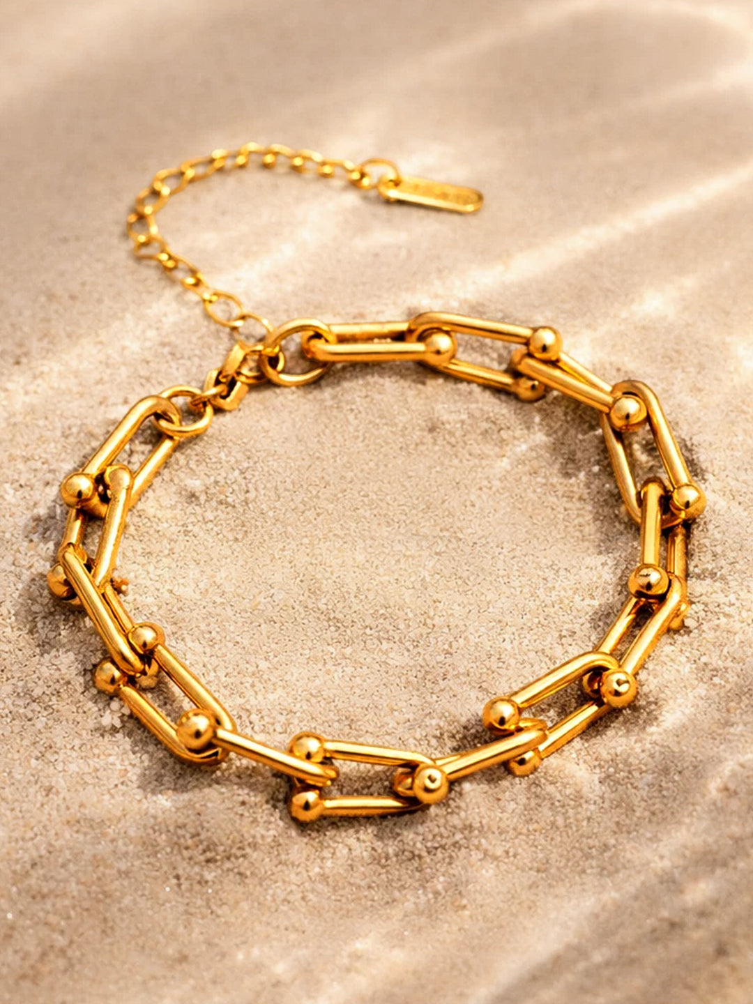Demi Fine 18K Gold Plated Stainless steel Geometric Link Statement Bracelet Length - 17 cm