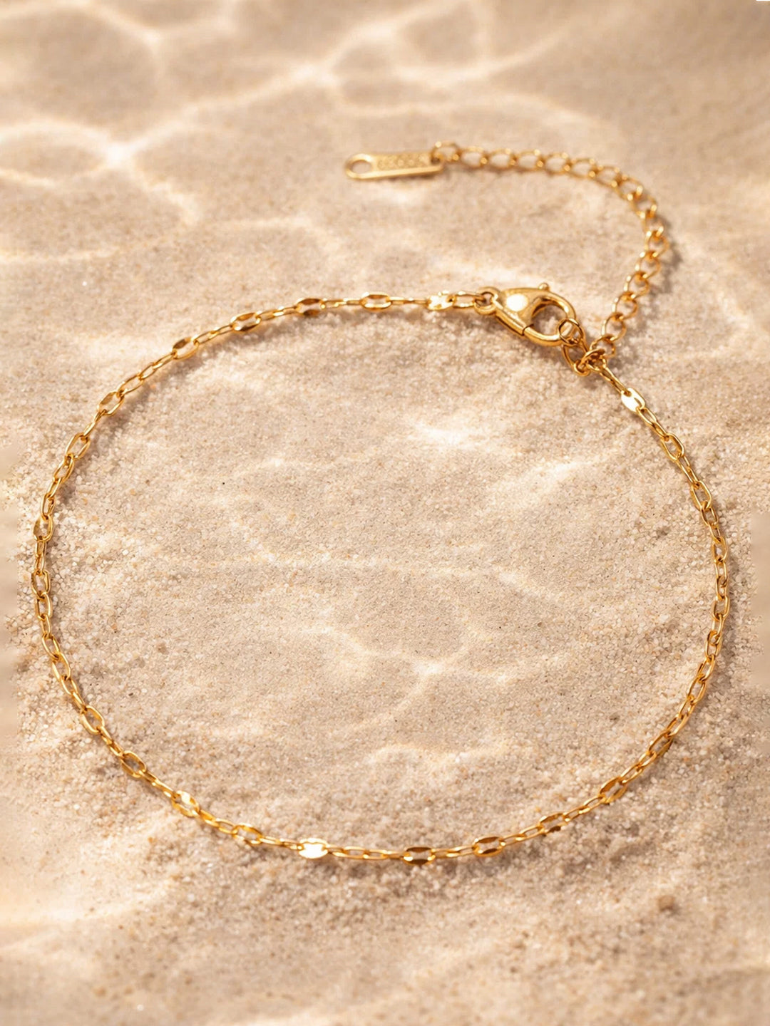 Demi Fine 18K Gold Plated Stainless steel Textured Chain Bracelet Length - 19.5 cm
