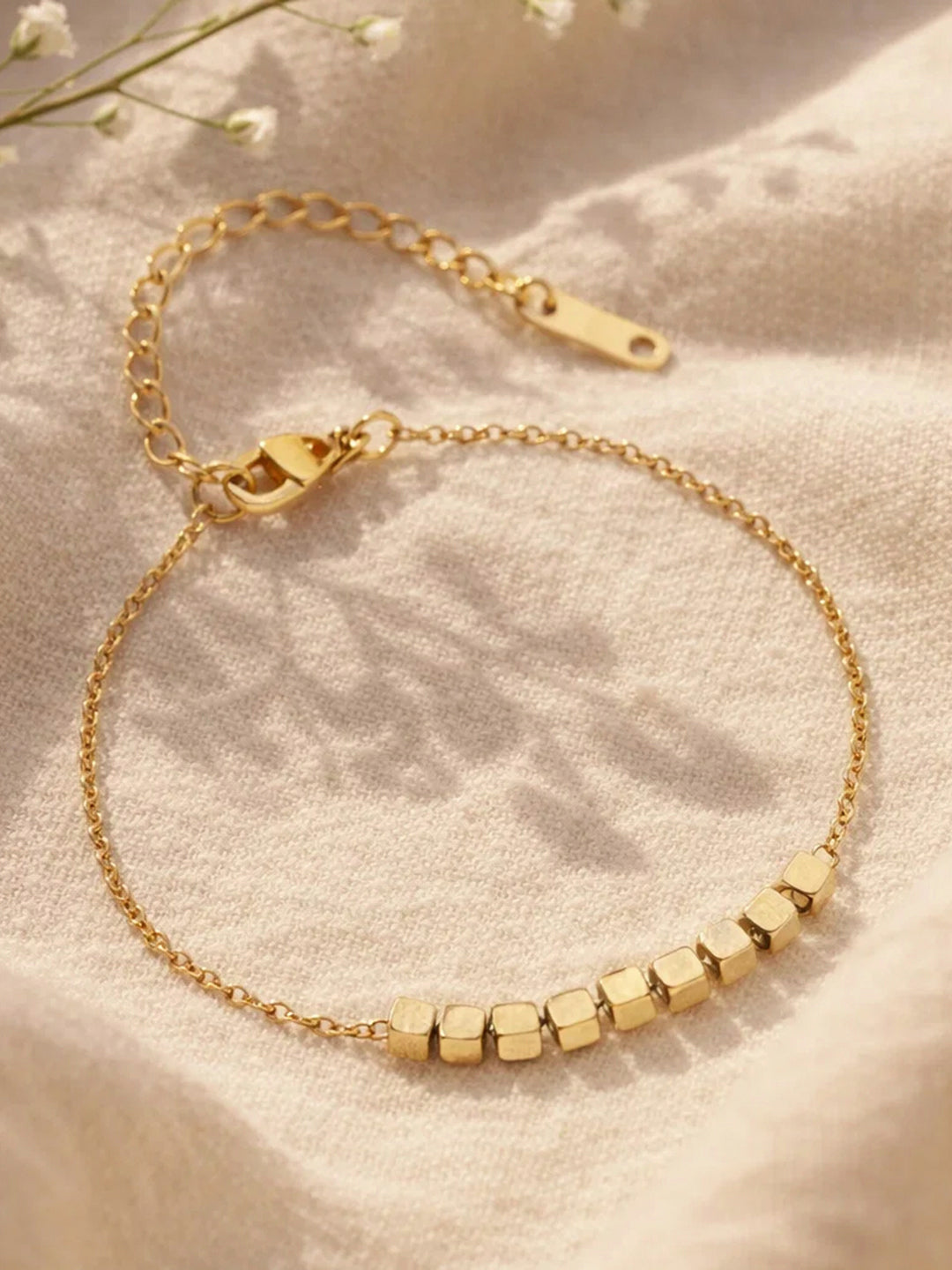 Demi Fine 18K Gold Plated Stainless steel Disc Charm Chain Bracelet Length - 15.5 cm