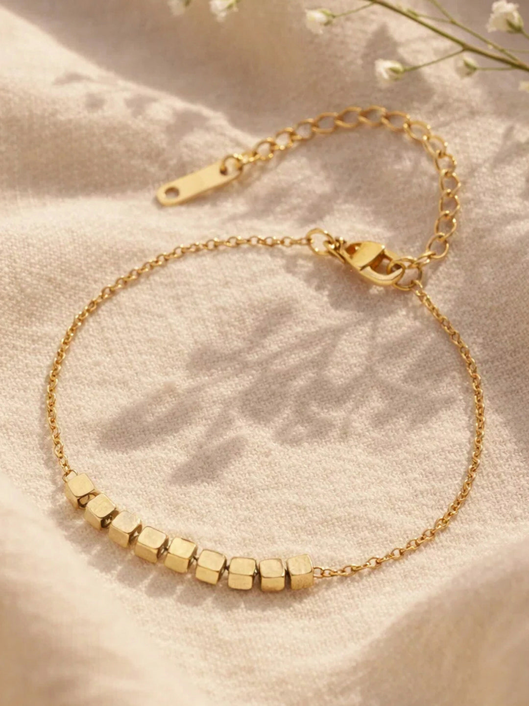 Demi Fine 18K Gold Plated Stainless steel Disc Charm Chain Bracelet Length - 15.5 cm