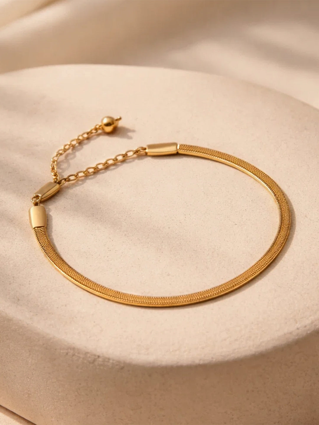Demi Fine 18K Gold Plated Stainless steel Minimal Snake Chain Bracelet Length - 16.5 cm