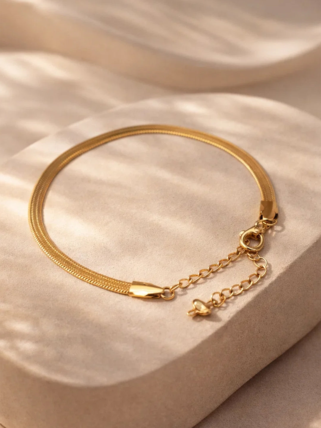 Demi Fine 18K Gold Plated Stainless steel Minimal Snake Chain Bracelet Length - 16.5 cm