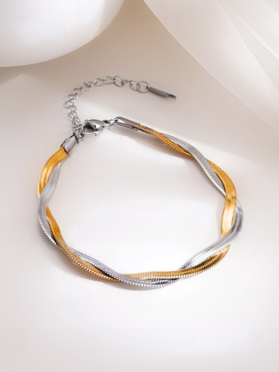 Demi Fine Dual Plated Braided Snake Chain Bracelet フリーサイズ