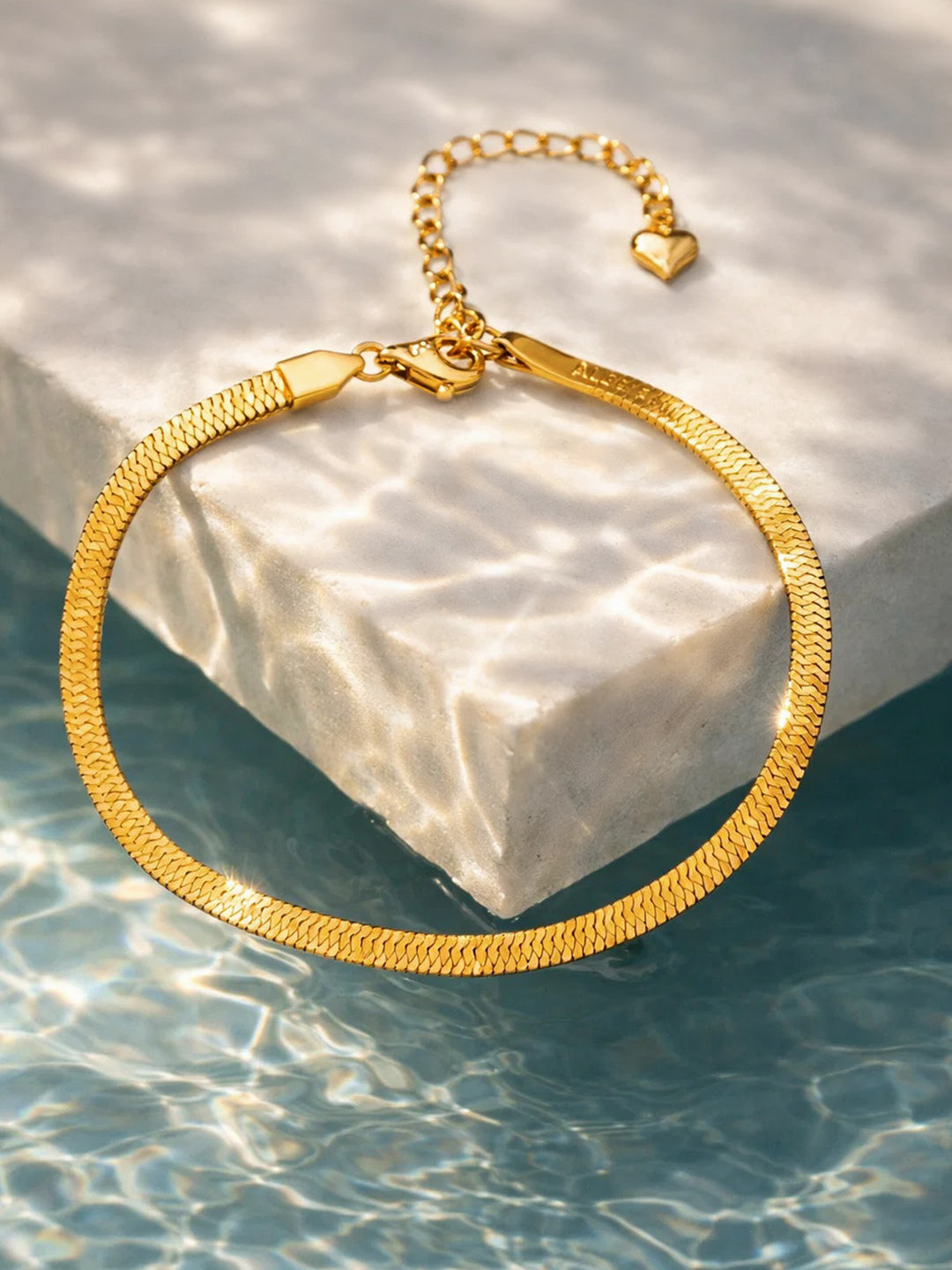 Demi Fine 18K Gold Plated Stainless steel Snake Chain Anklet Length - 20 cm