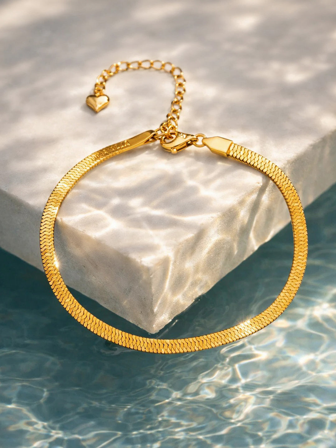 Demi Fine 18K Gold Plated Stainless steel Snake Chain Anklet Length - 20 cm