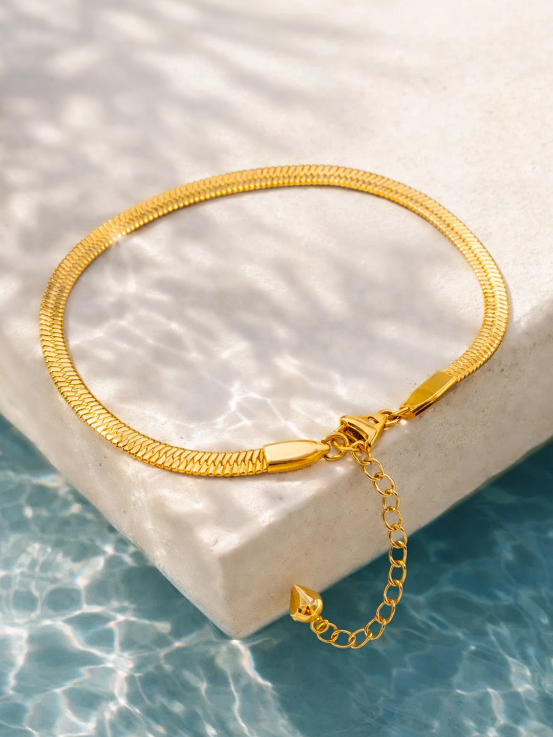 Demi Fine 18K Gold Plated Stainless steel Snake Chain Anklet Length - 20 cm
