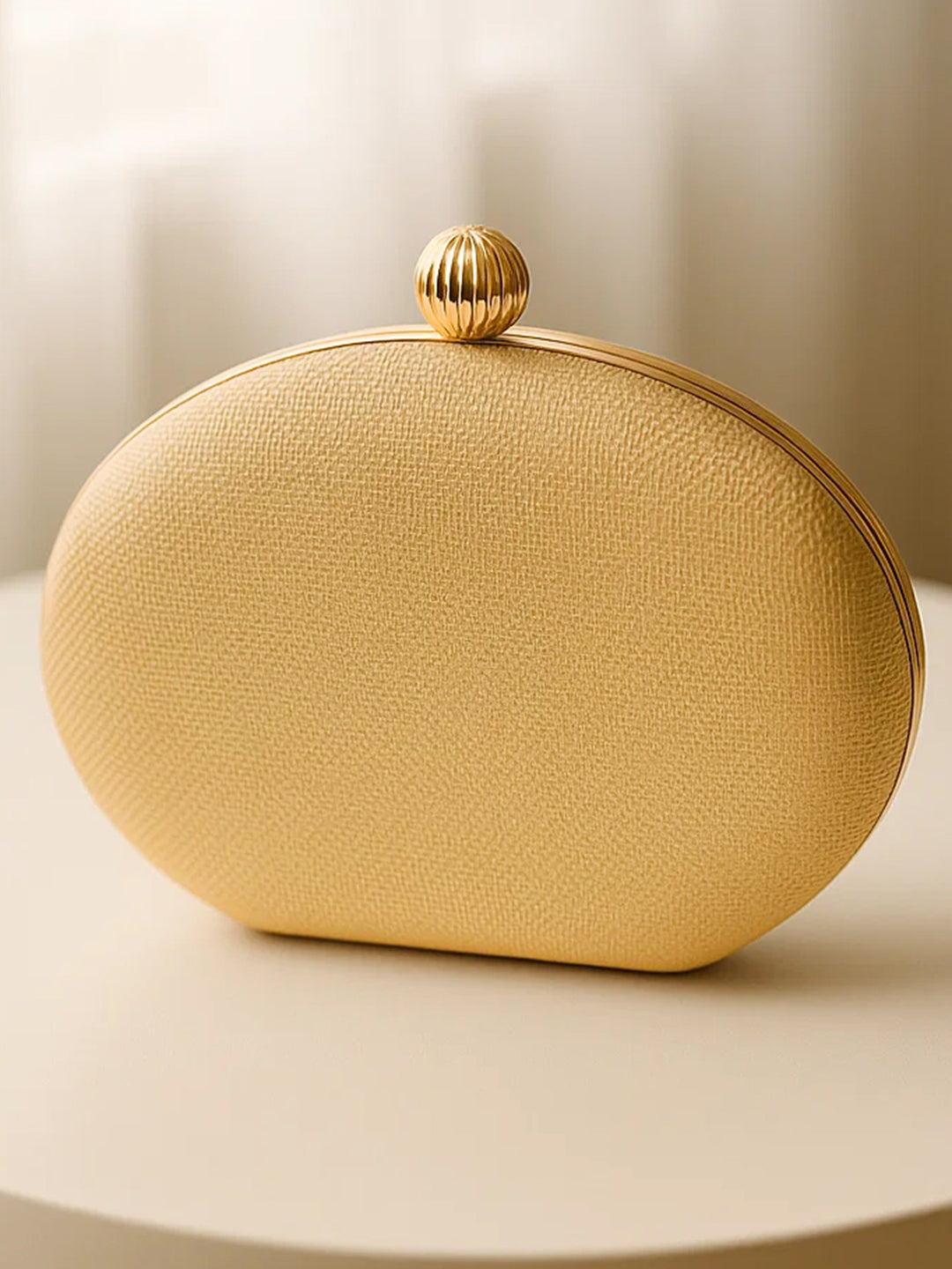 Metallic Gold Glam Evening Clutch フリーサイズ