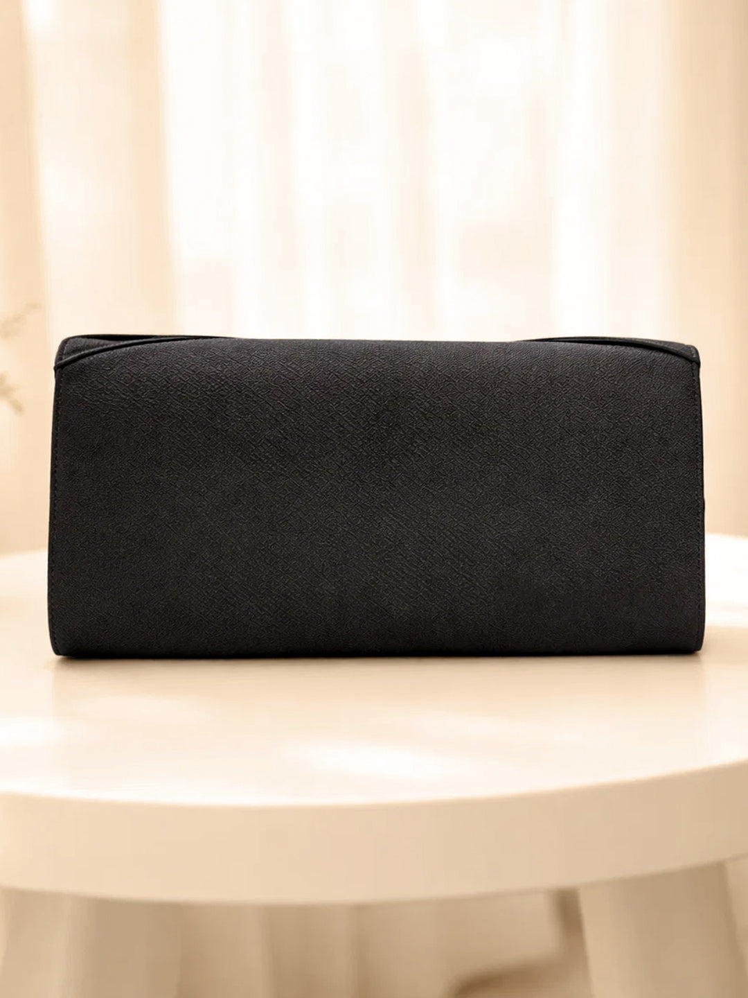 Black Satin Glam Evening Clutch フリーサイズ