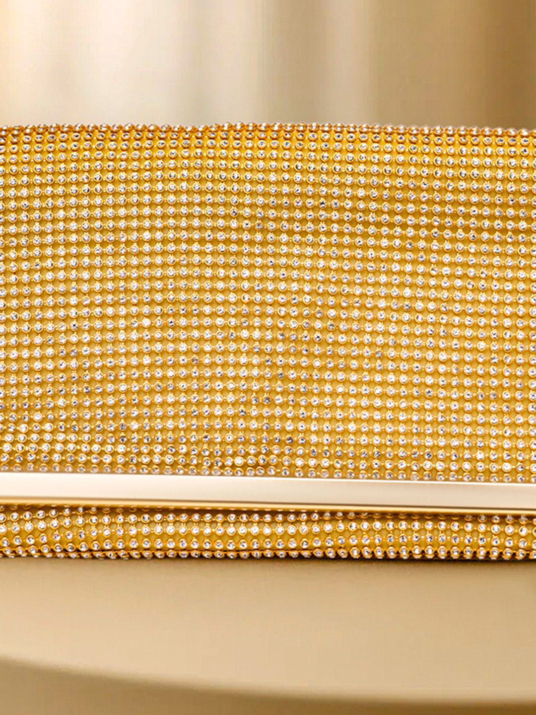Dazzling Gold Crystal Event Clutch Bag フリーサイズ