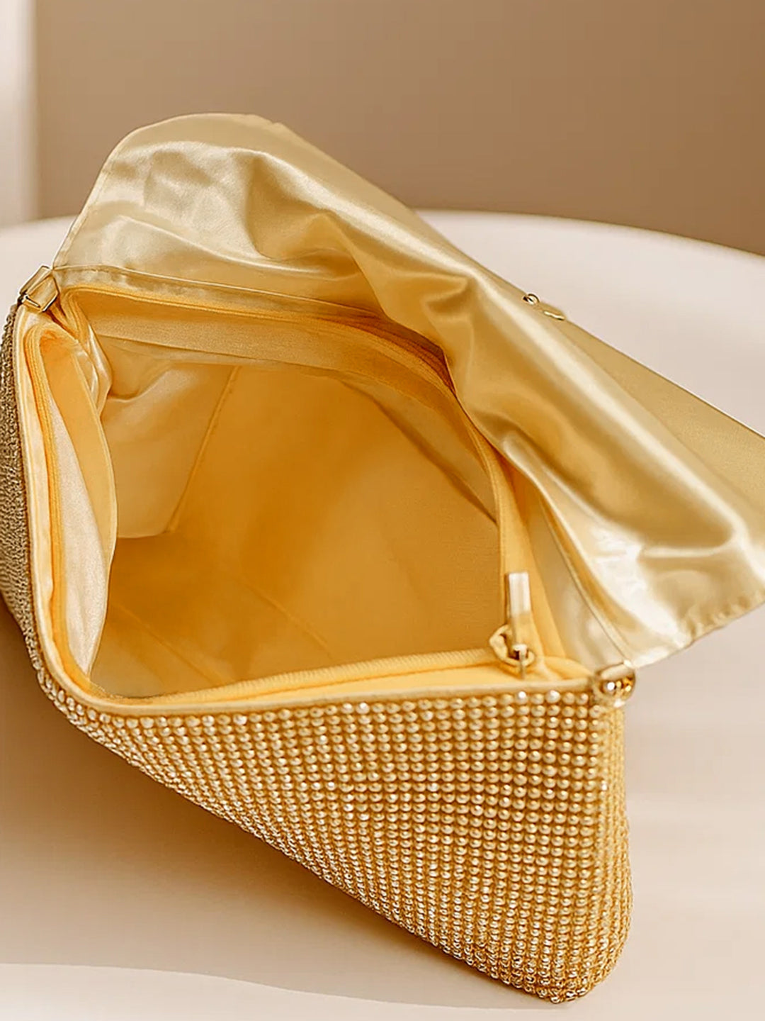 Dazzling Gold Crystal Event Clutch Bag フリーサイズ