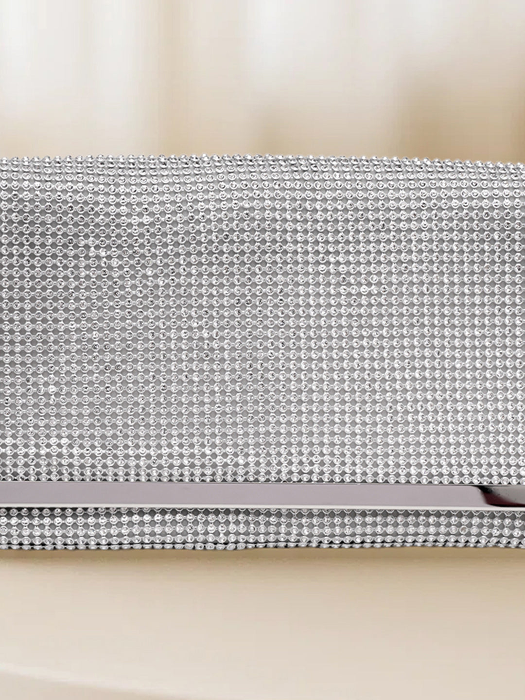 Silver Spark Crystal Party Clutch フリーサイズ