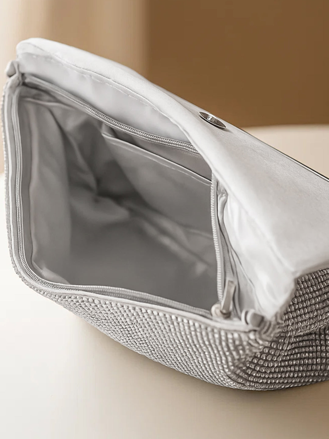 Silver Spark Crystal Party Clutch フリーサイズ
