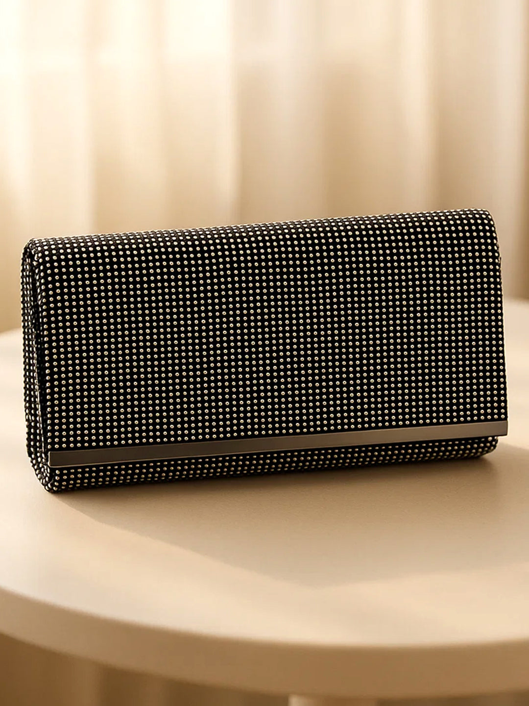 Midnight Spark Black Crystal Clutch フリーサイズ