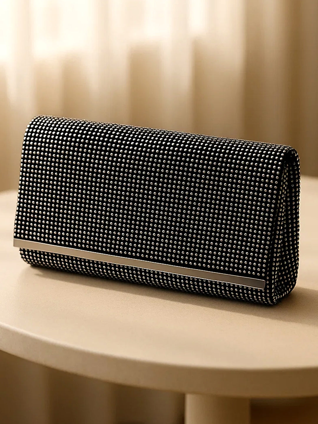 Midnight Spark Black Crystal Clutch フリーサイズ