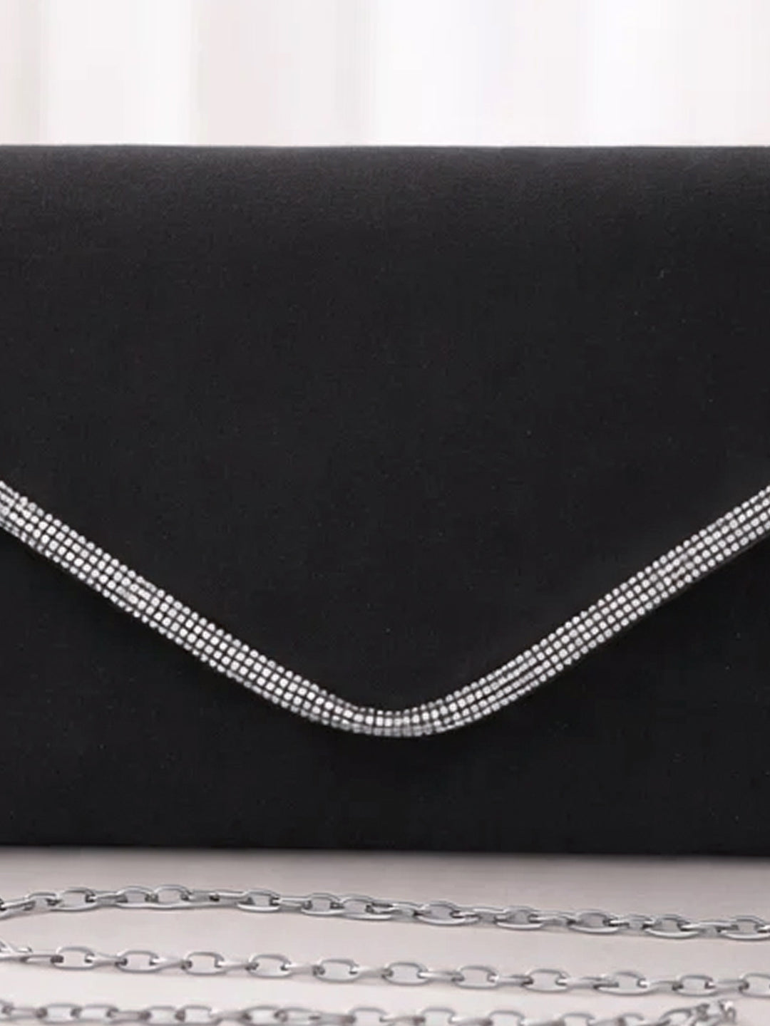 Black Velvet Chain Statement Clutch フリーサイズ