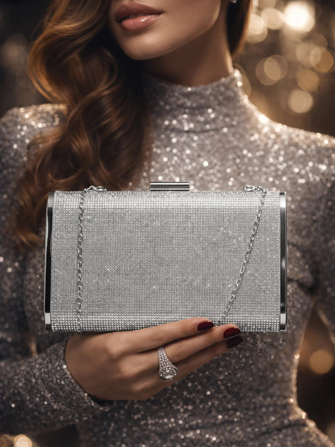 Luxury Crystal Embellished Evening Clutch フリーサイズ