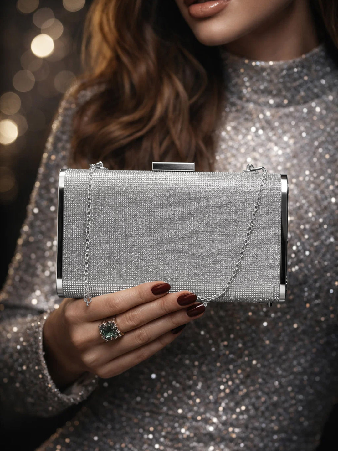 Luxury Crystal Embellished Evening Clutch フリーサイズ