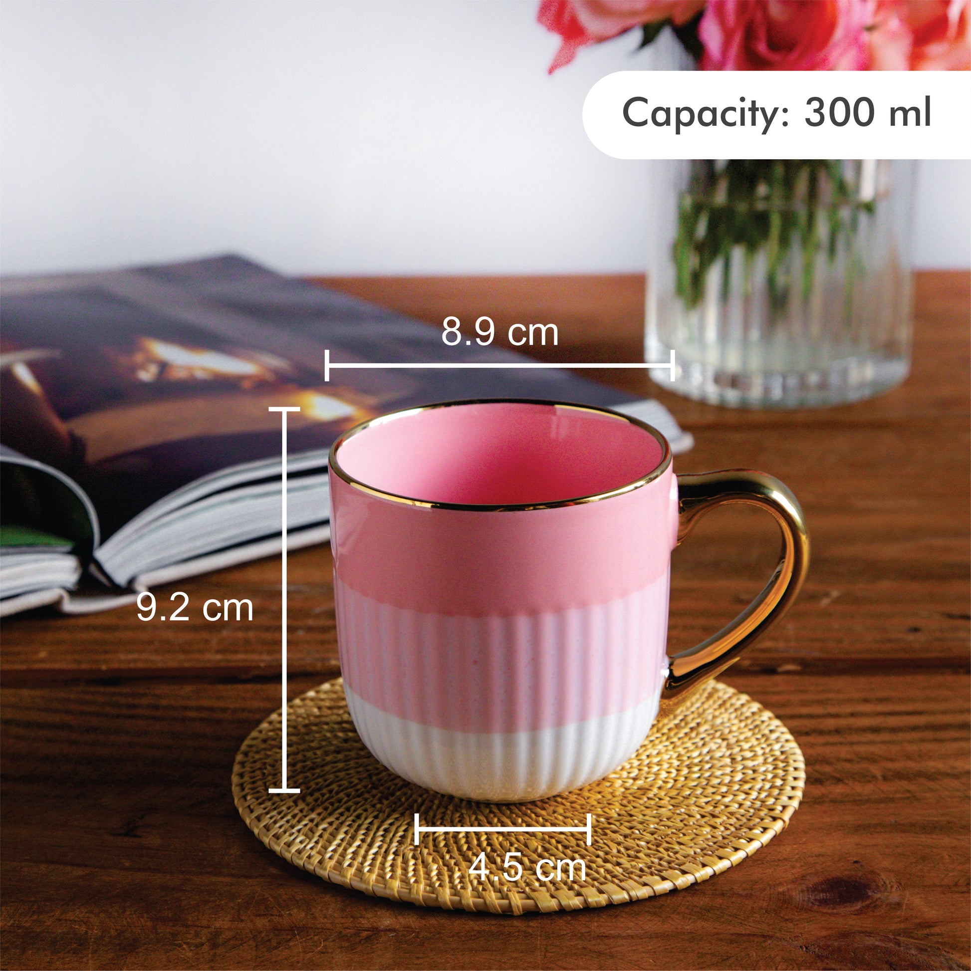 Radiance Coffee Mug Rose Glow (Set of 2) – 300 ml 300ml