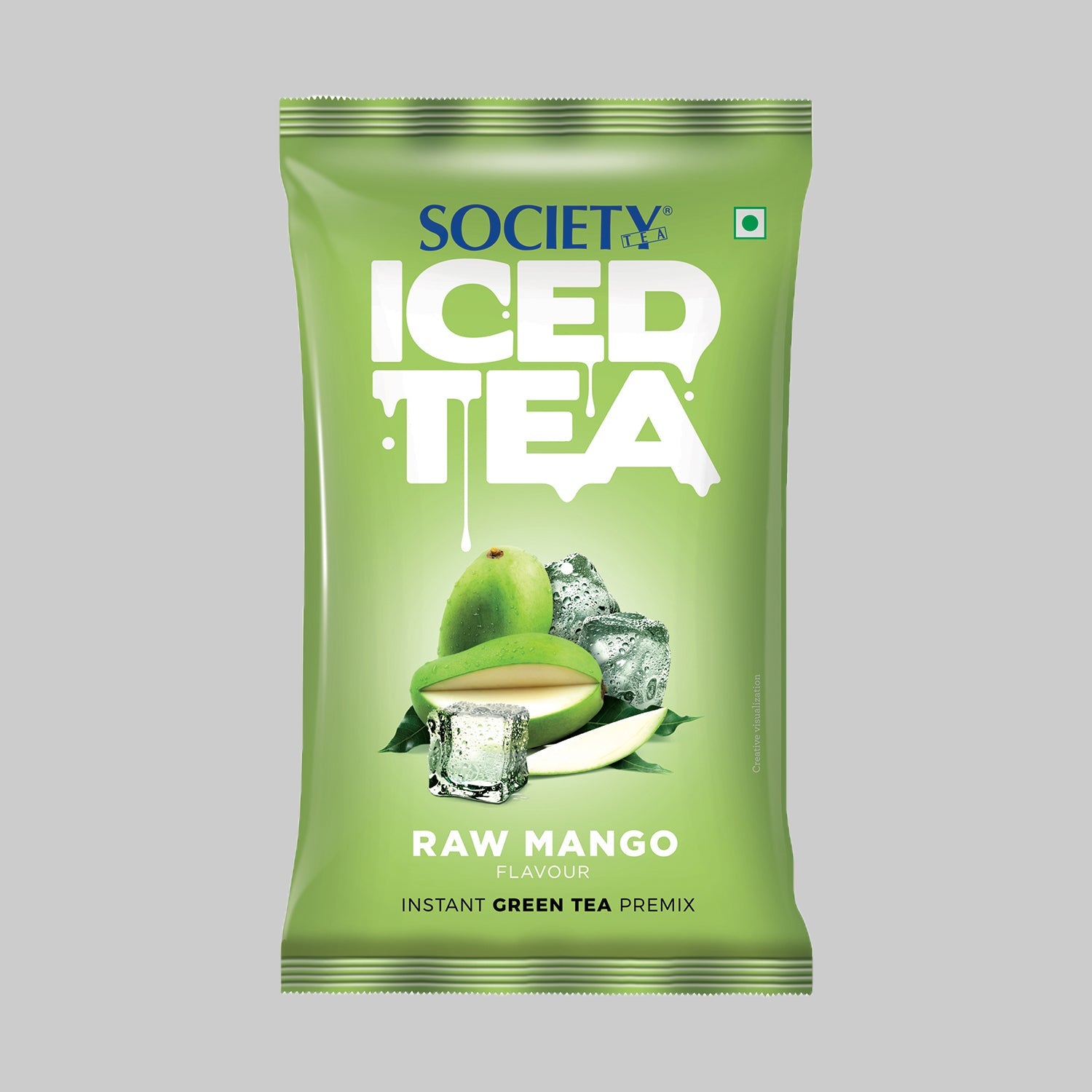 Society Iced Premix Tea Raw Mango Green 100g Pouch - Pack of 10 100 g x 10
