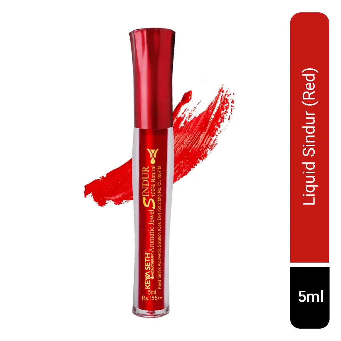 Aromatic 100% Natural Liquid Sindoor (Red) - Long lasting & Waterproof with Floral Pigment 5ml